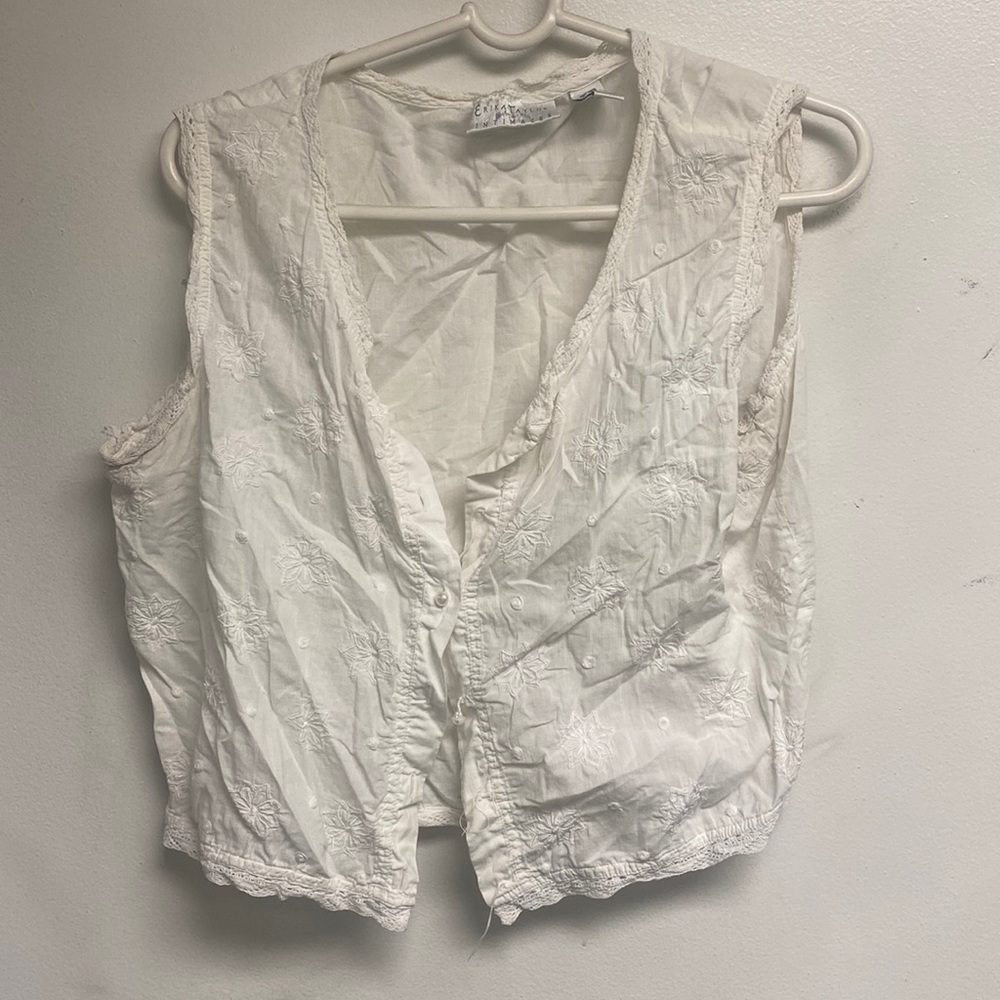 Erika Taylor Intimates Button Front Cotton Blouse